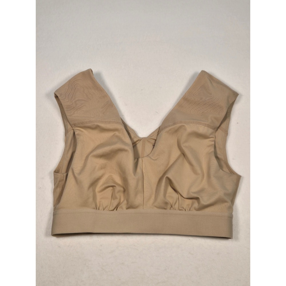 Tommie Copper Compression Bra Womens Medium Nude Excellent Mesh V-Neck Support